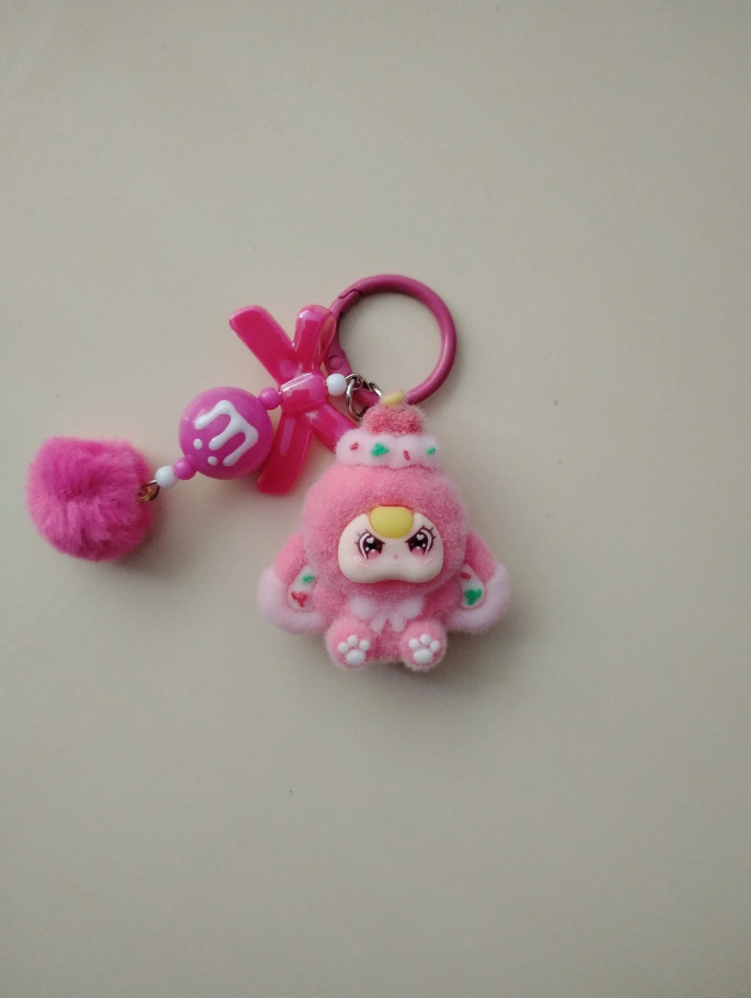 Pink Kawaii Plush Keychain - photo 4