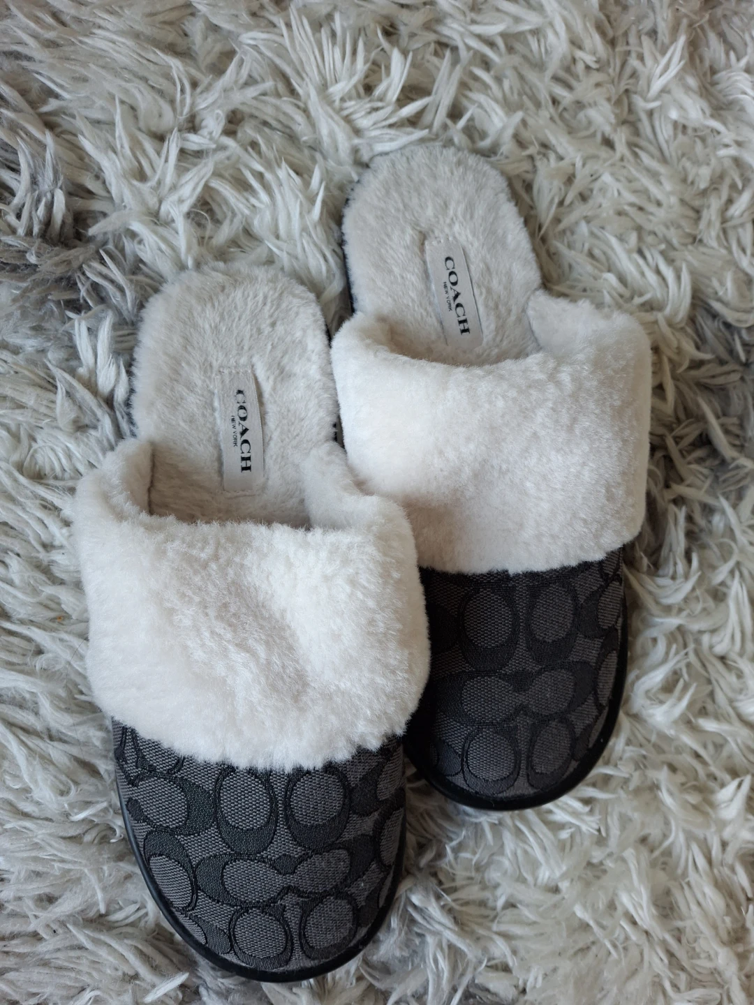 Coach Shearling Lined Slippers