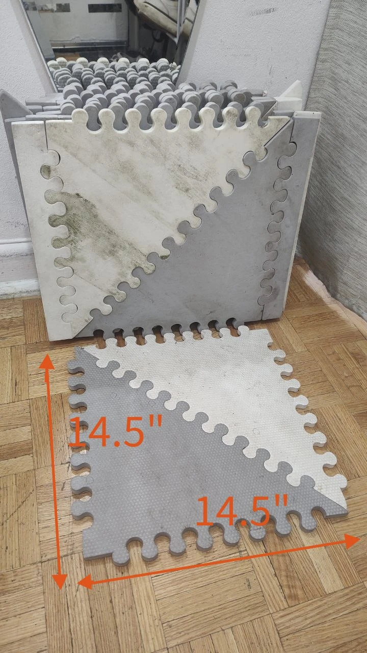 9.5 Tiles - Grey and White Foam Play Mat (14.5" x 14.5") - photo 2