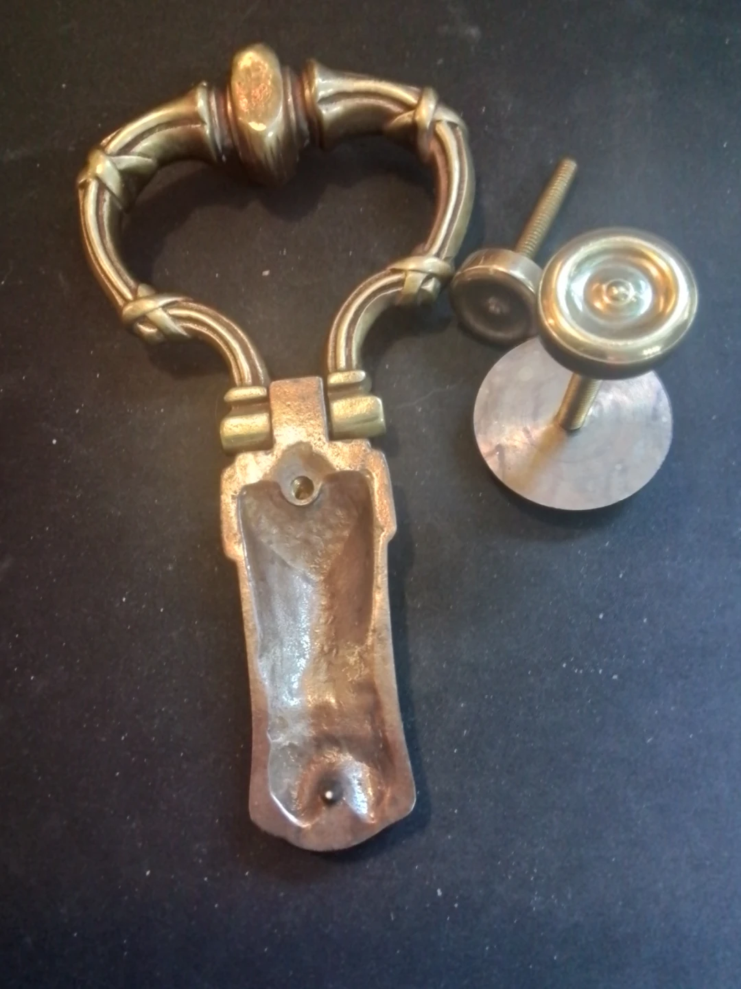 Ornate Antique Neo-Classical Brass Door Knocker - photo 5