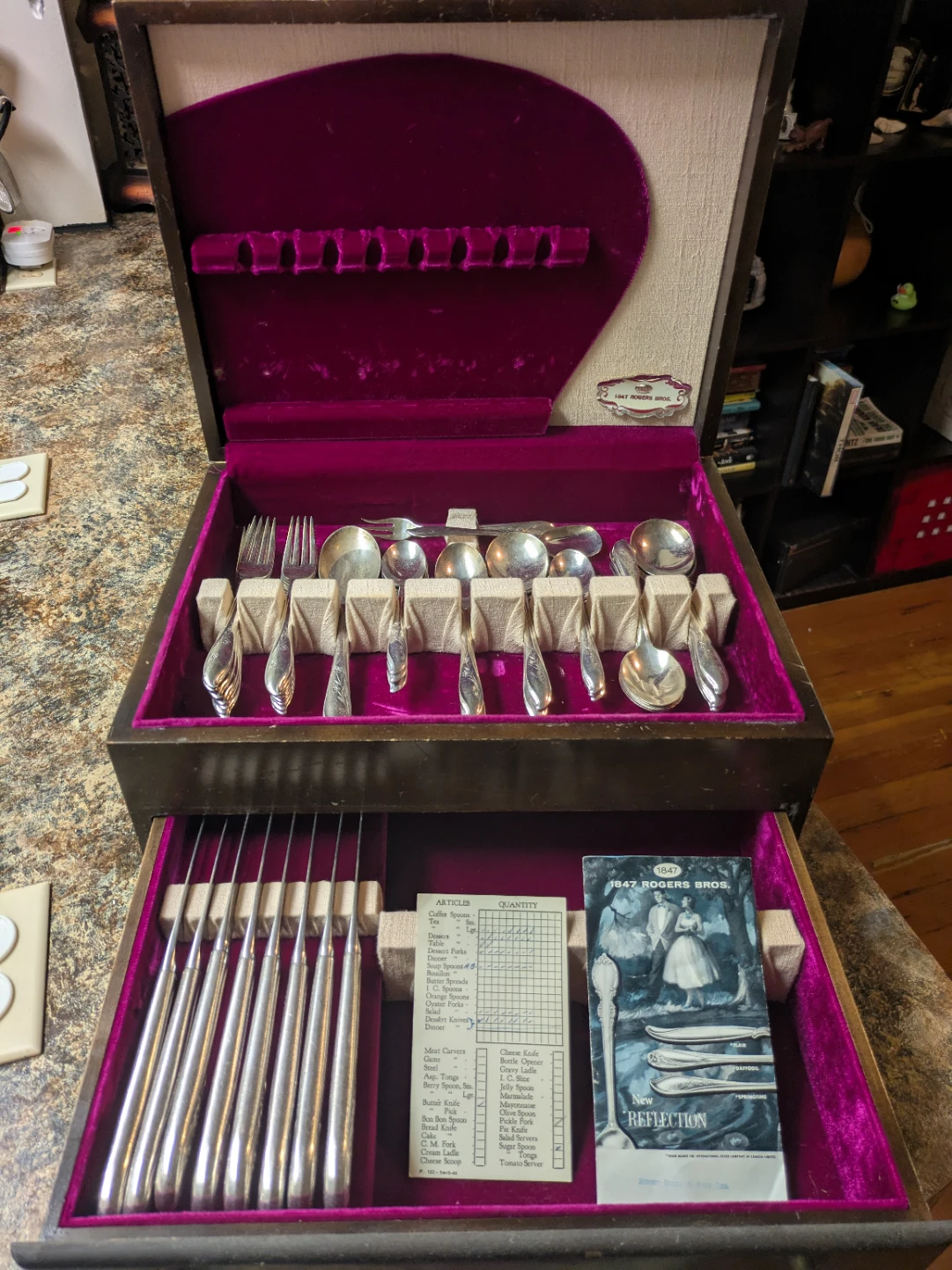 1847 Rogers Bros. Silverware Set in Storage Case