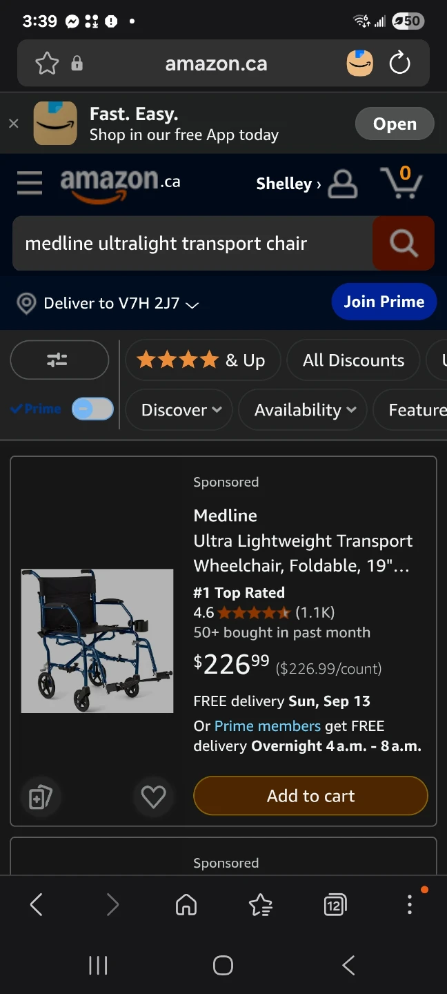 Medline Ultra Lightweight Transport Wheelchair, New - photo 4
