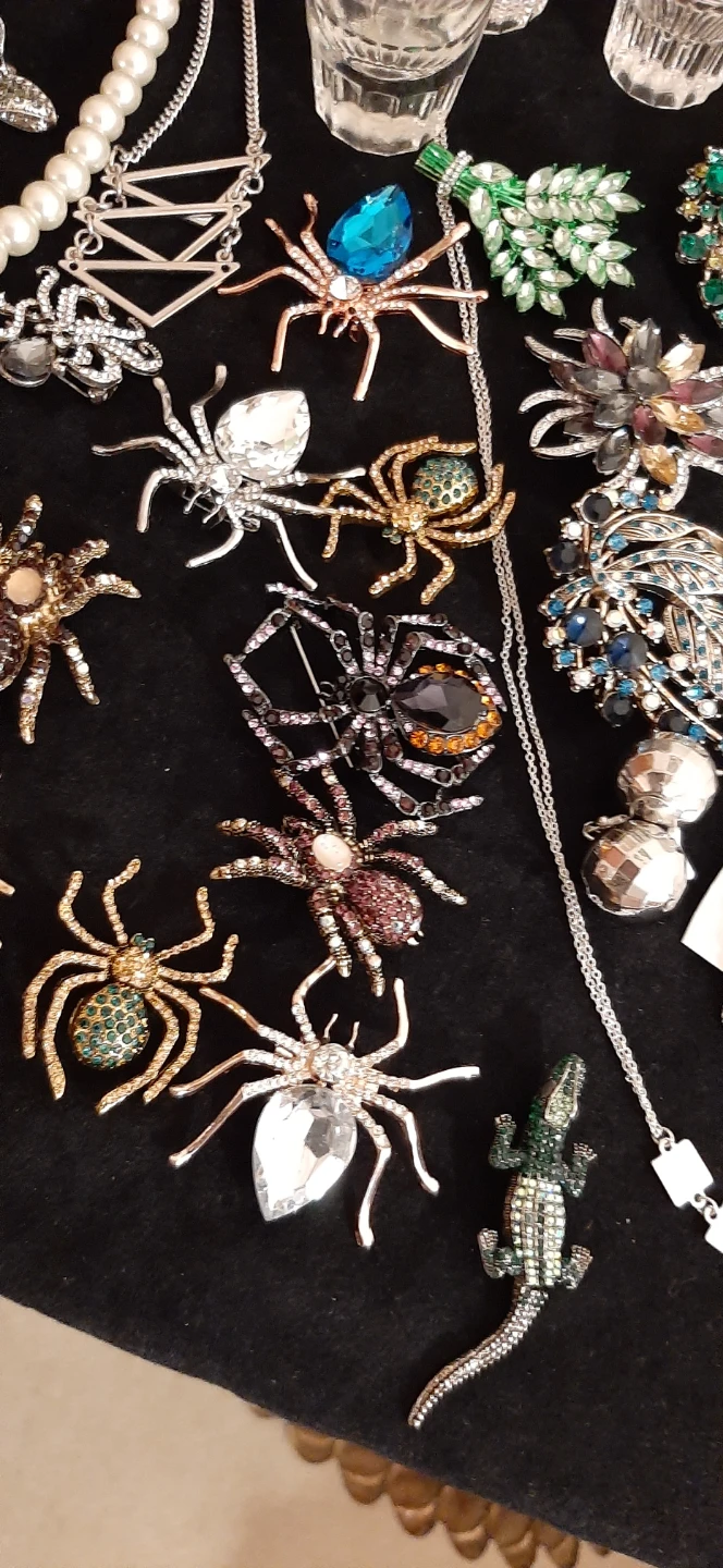 Decorative spider brooches