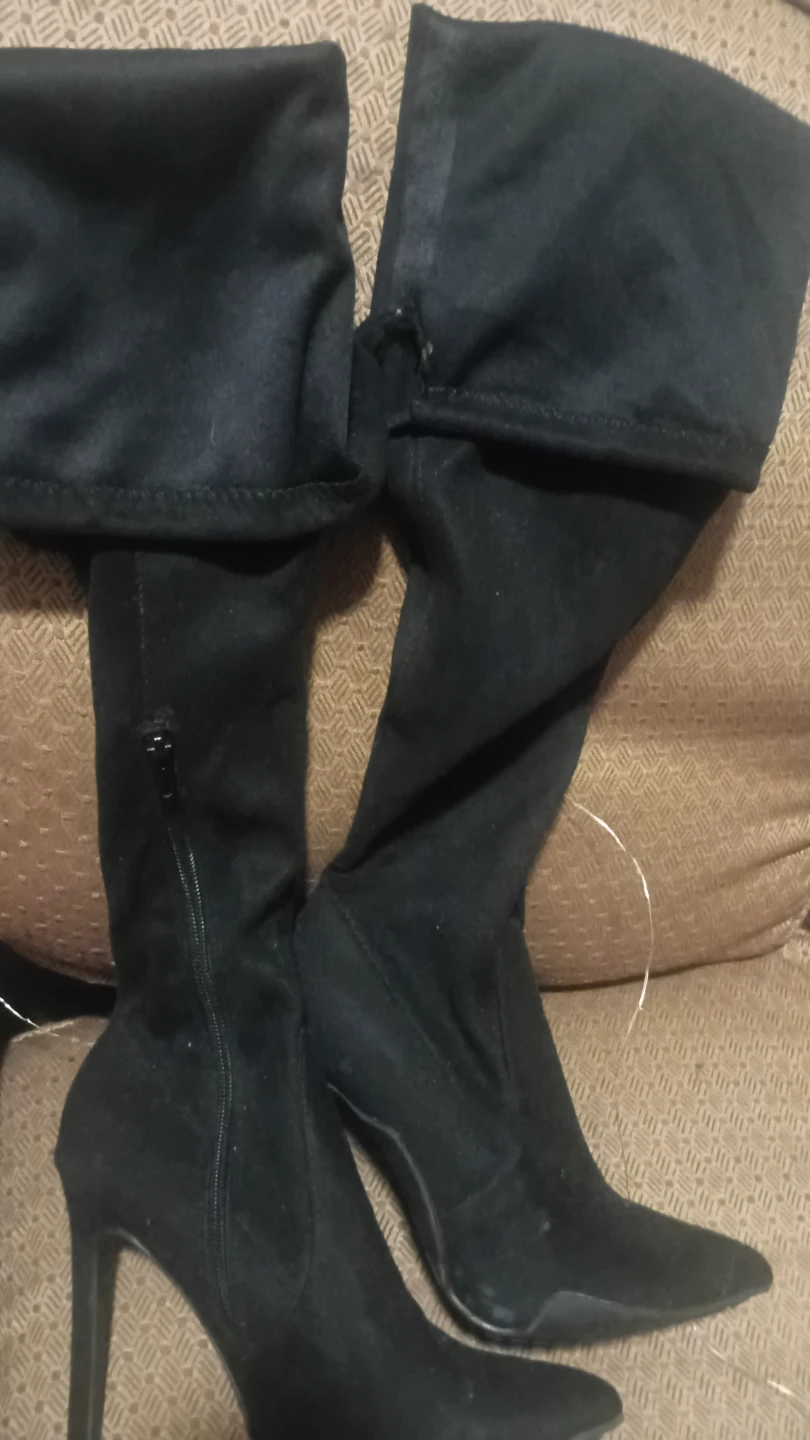 Black Heeled Over-the-Knee Boots - photo 2