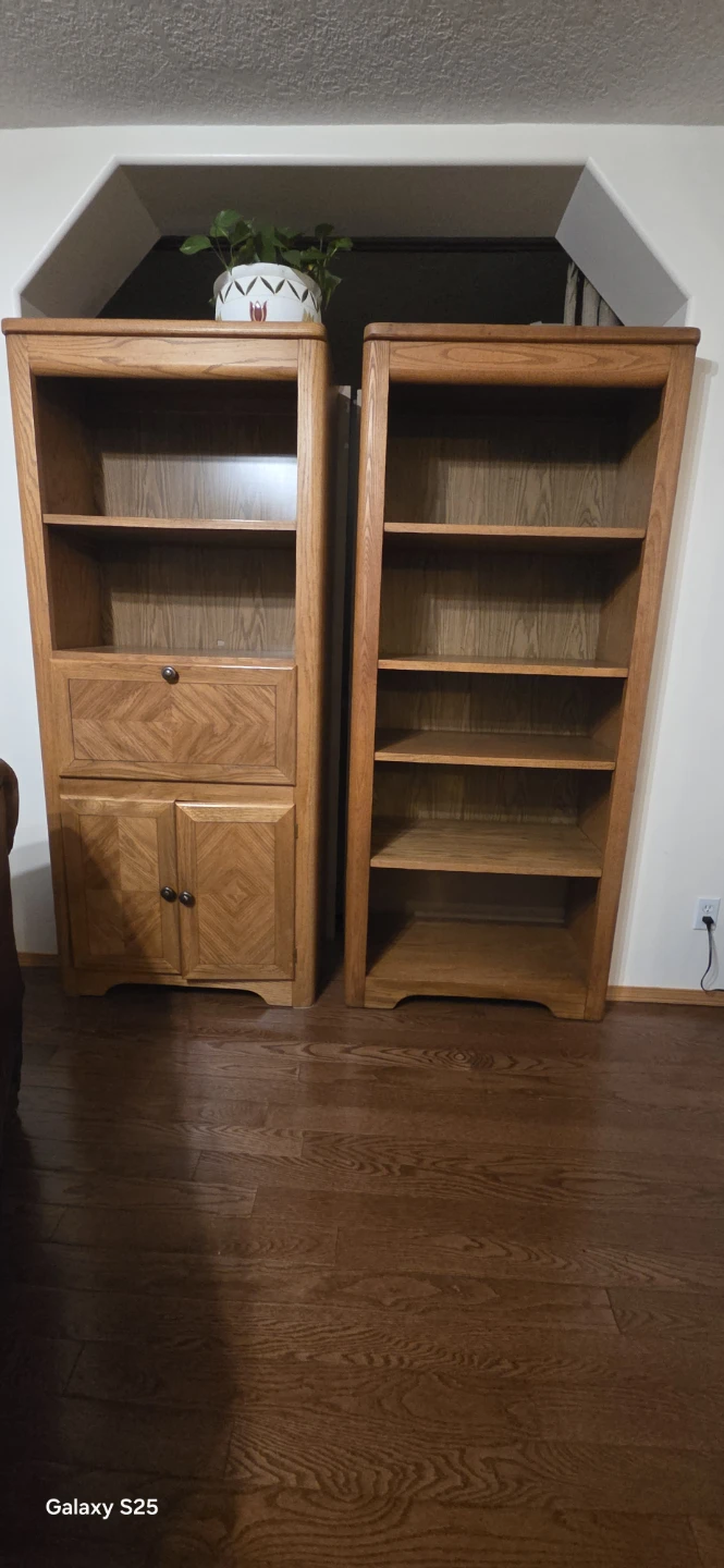 Set of Two Oak Shelving Units