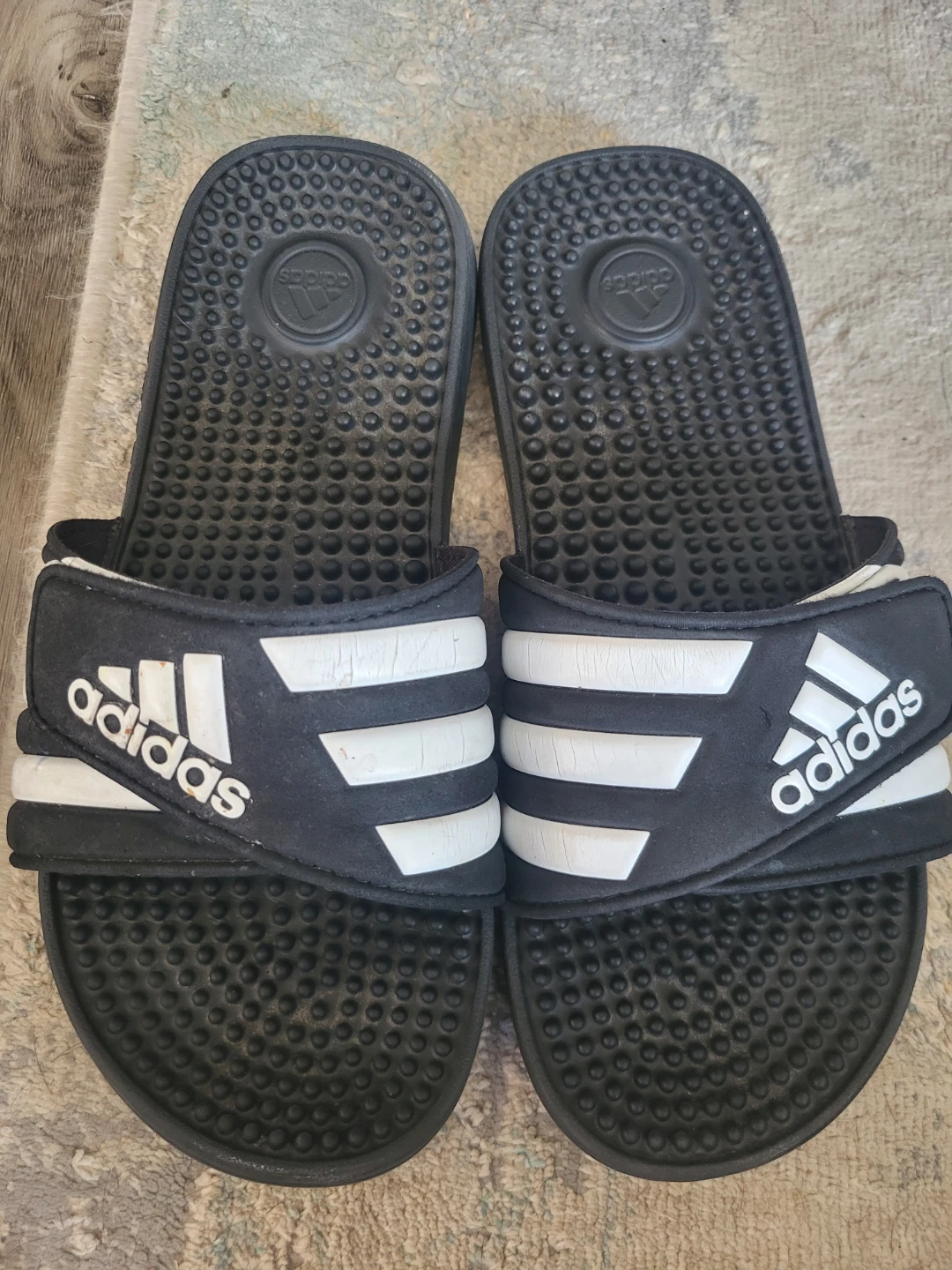 Adidas Adissage Slides Black and White