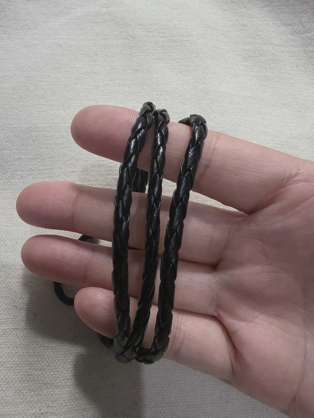Black 3 Braided Leather Bracelet 🏈