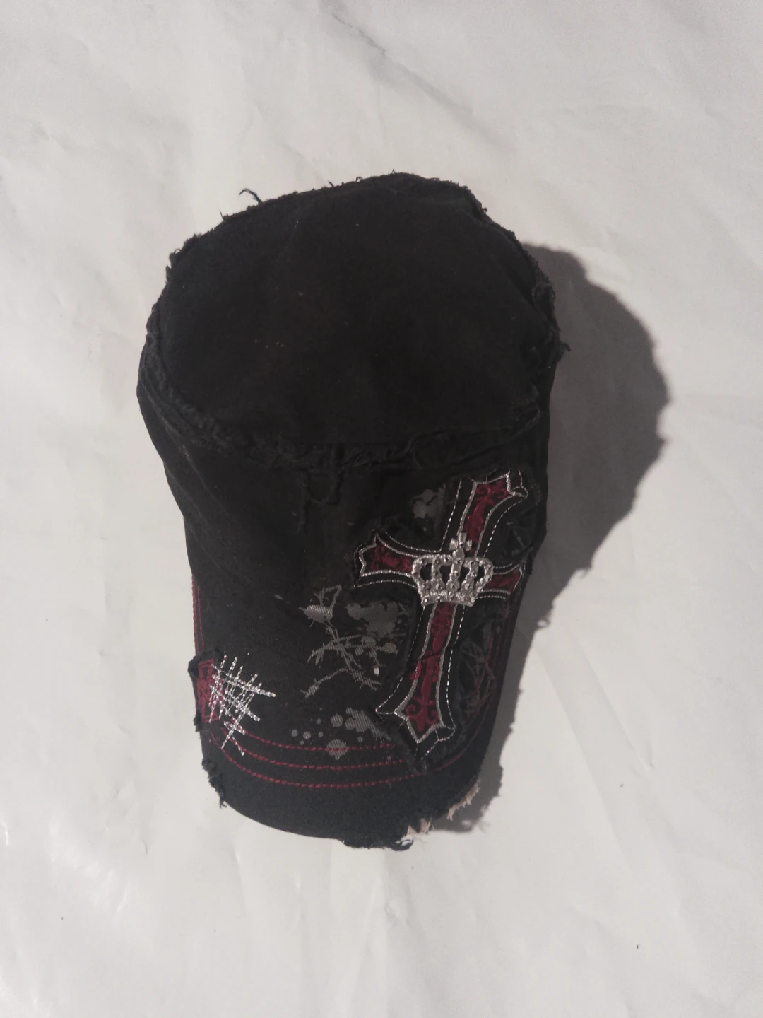 Legacy Black Military Cap with Cross Detail
