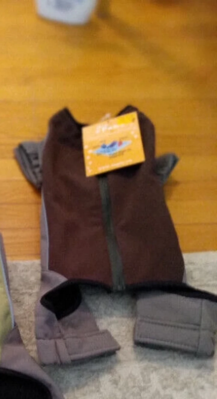 Dog coat onesie suit fleece lined small brown