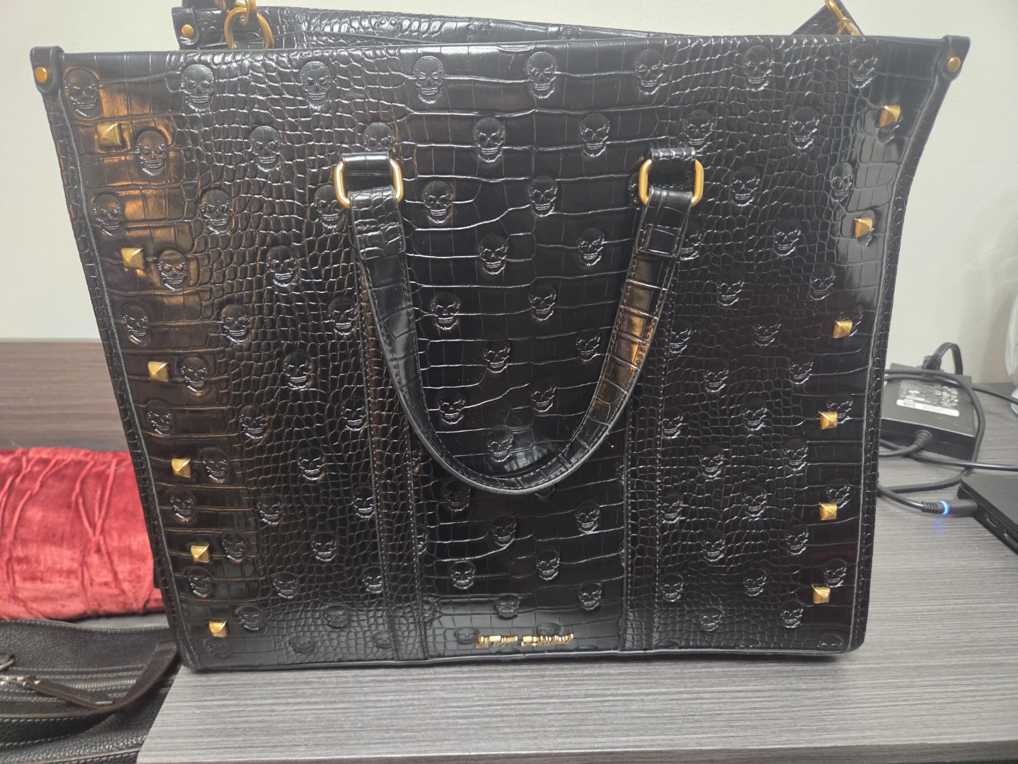 Betsey Johnson Black Skull Tote Bag