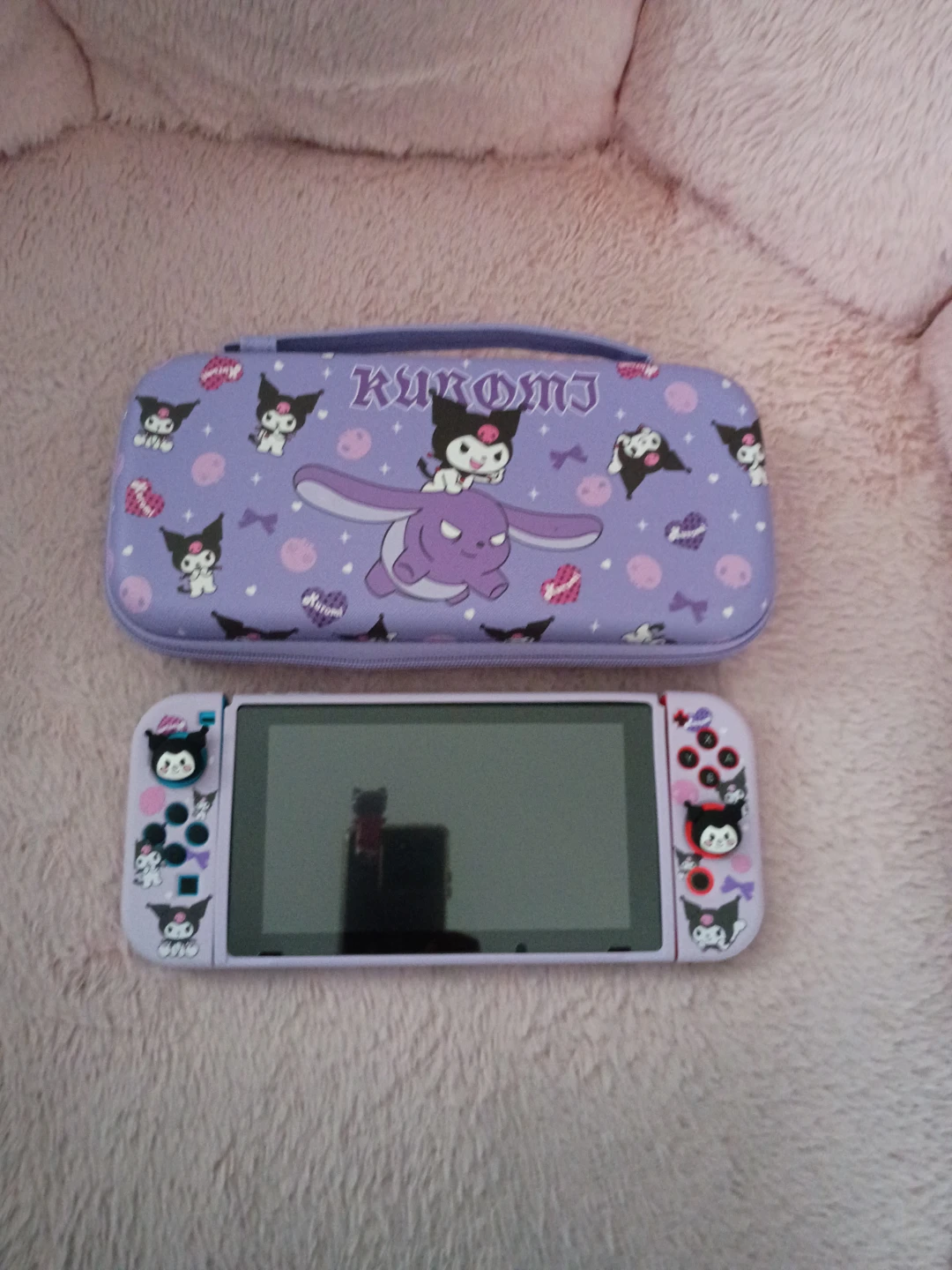 Nintendo Switch with Kuromi Custom Skin and Case - photo 3