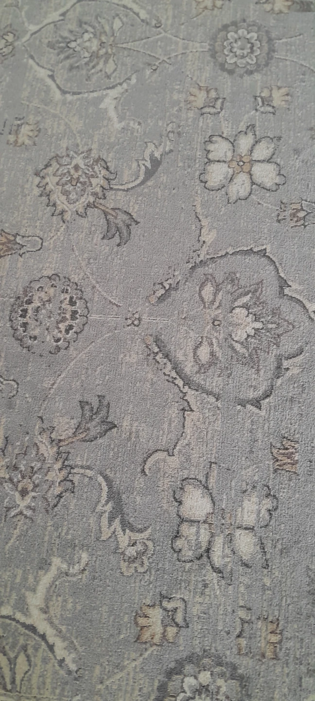 Grey Floral Pattern Area Rug