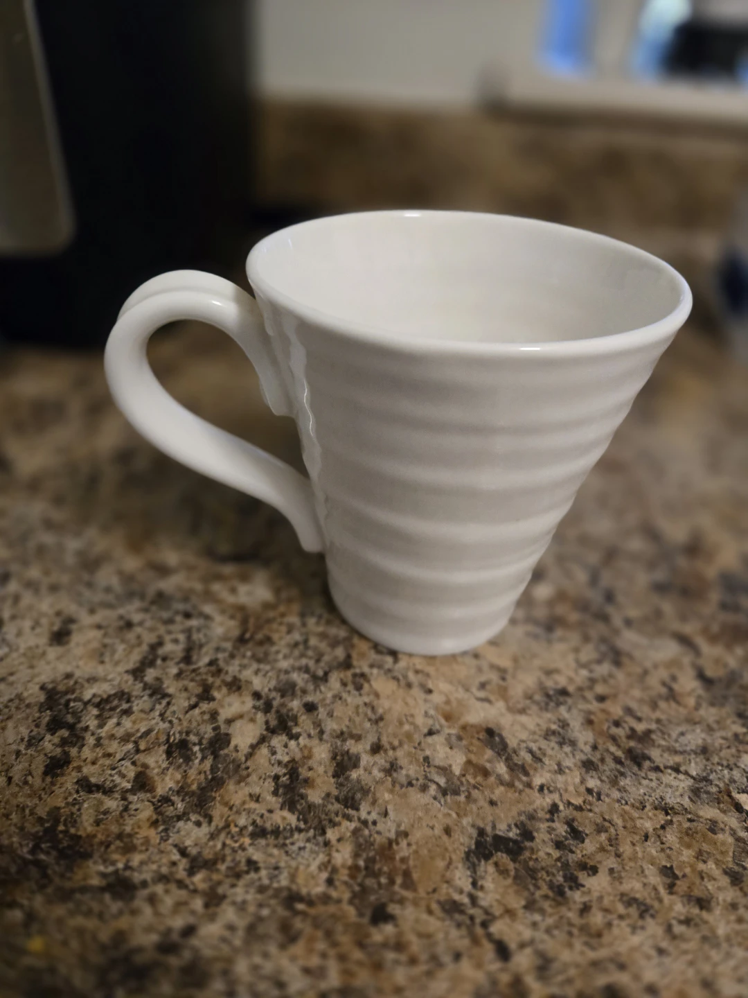 White Ridged Ceramic Mug 🏈