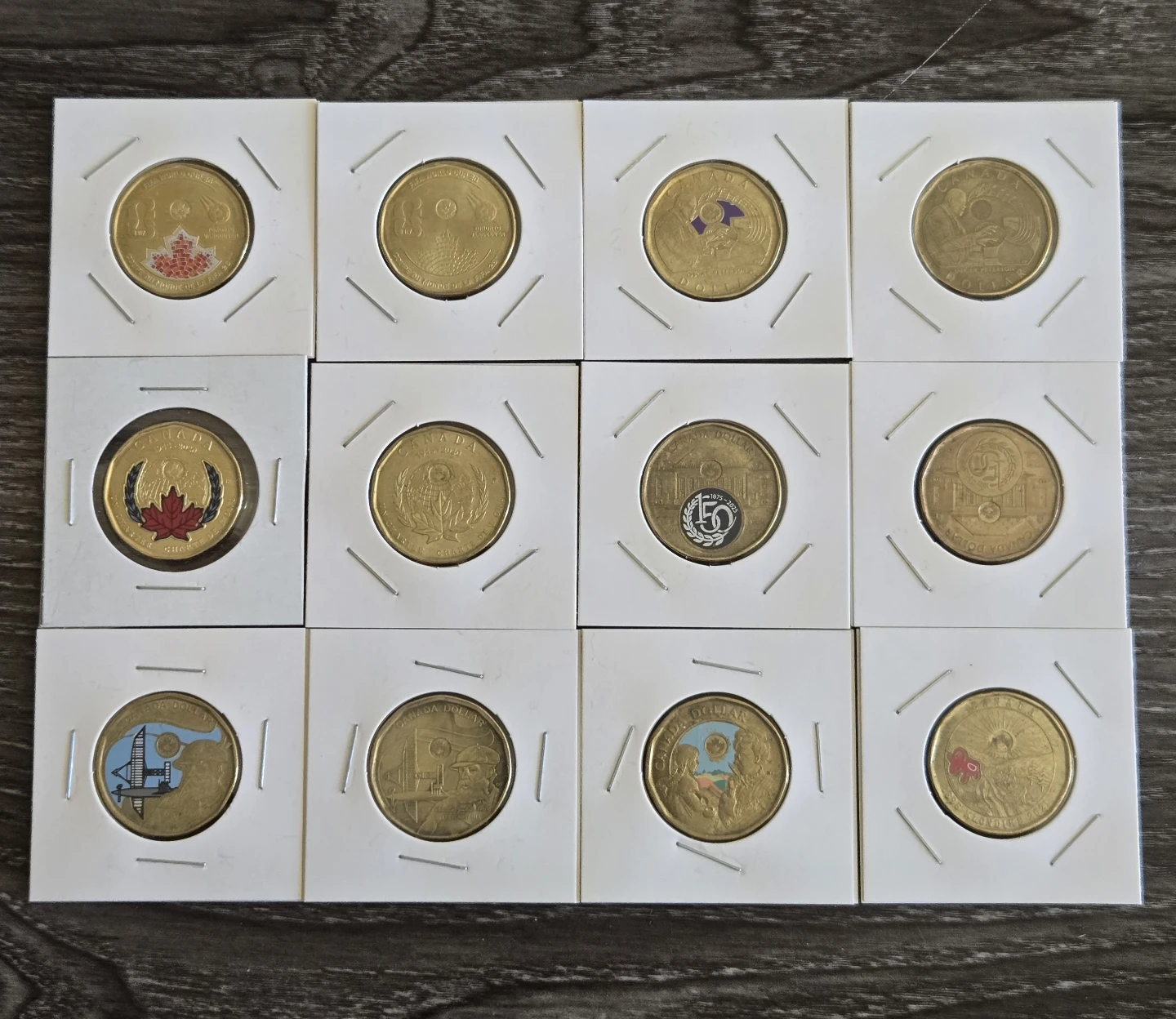 Set of 12 Canadian Commemorative One Dollar Coins