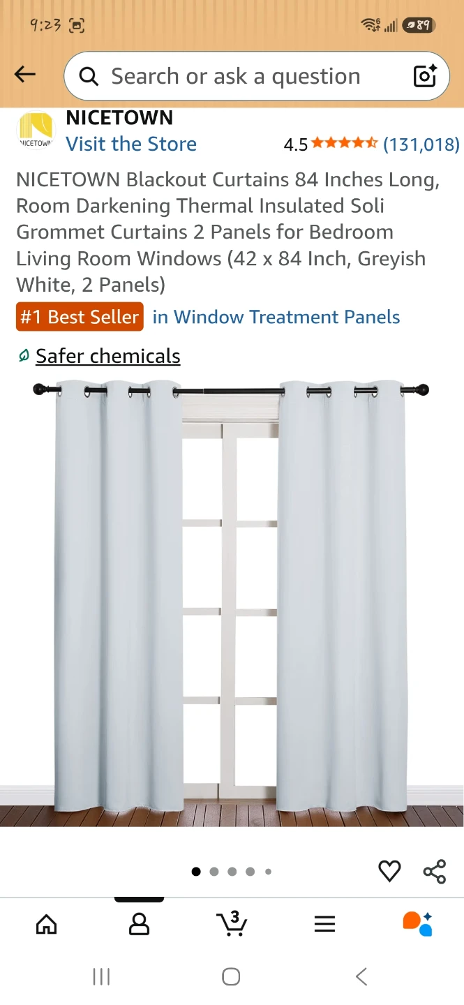 Blackout Curtains 2 Panels Greyish White 42x84