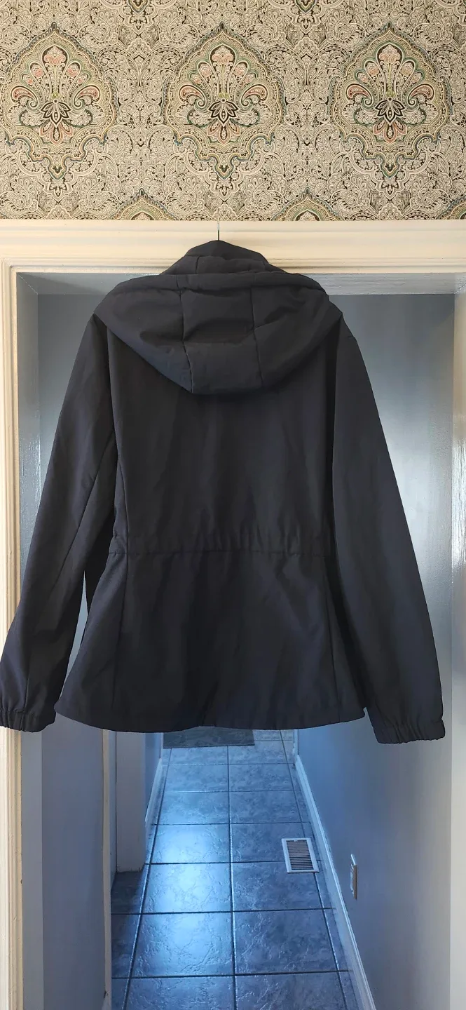 New Tommy Hilfiger Women's Quilted Hooded Jacket Black XL - photo 5