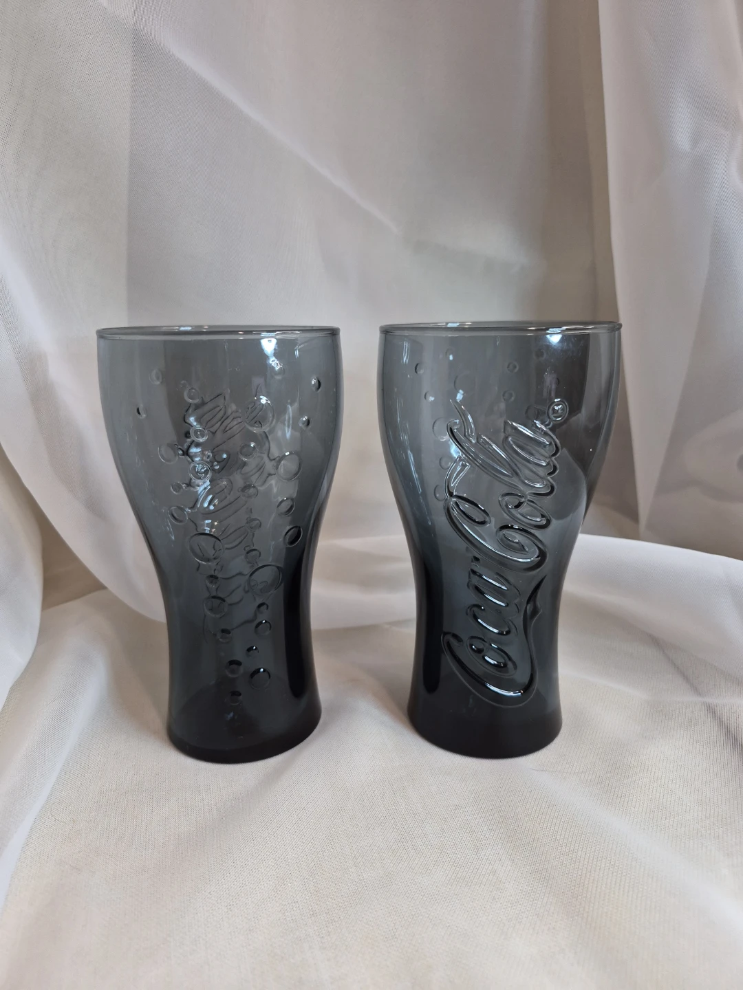 Pair of 5 1/2" x 3" Coca-Cola Glasses Coke Glasses