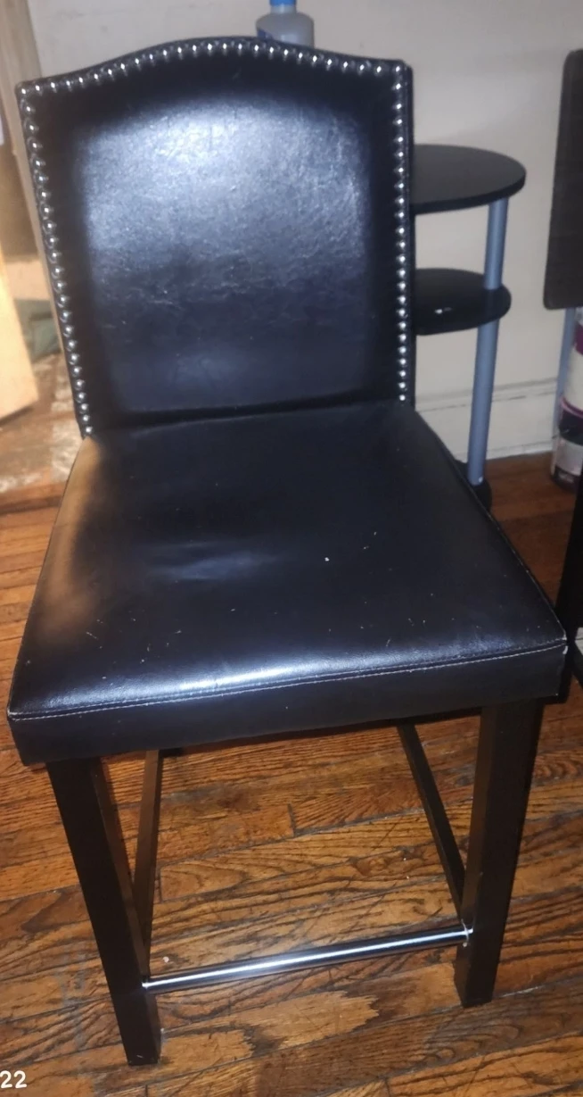 Two Black Bar Stools - photo 3