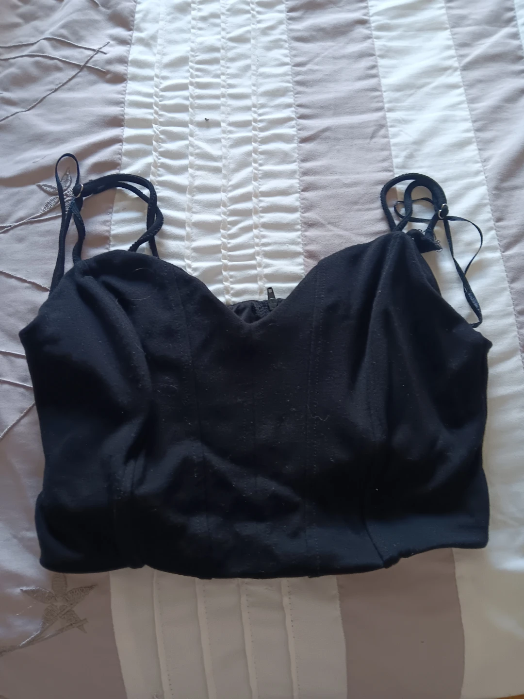 DYNAMITE - Black corset-style crop top