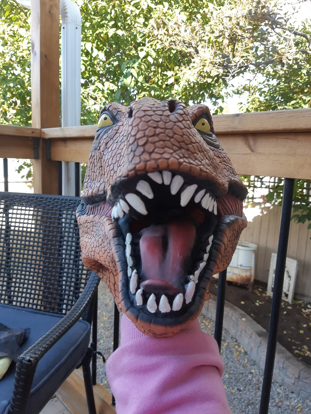 T-Rex Dinosaur Adult Mask Costume Rubber Latex - photo 3