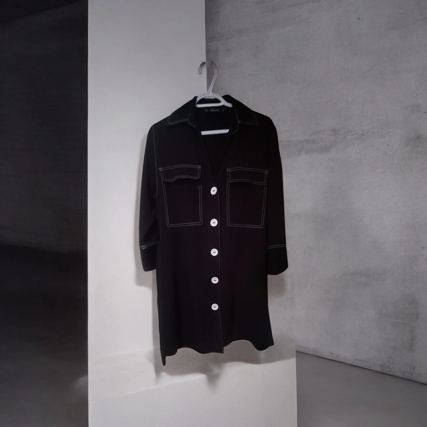 Zara Basic Black Shirt Dress - photo 2
