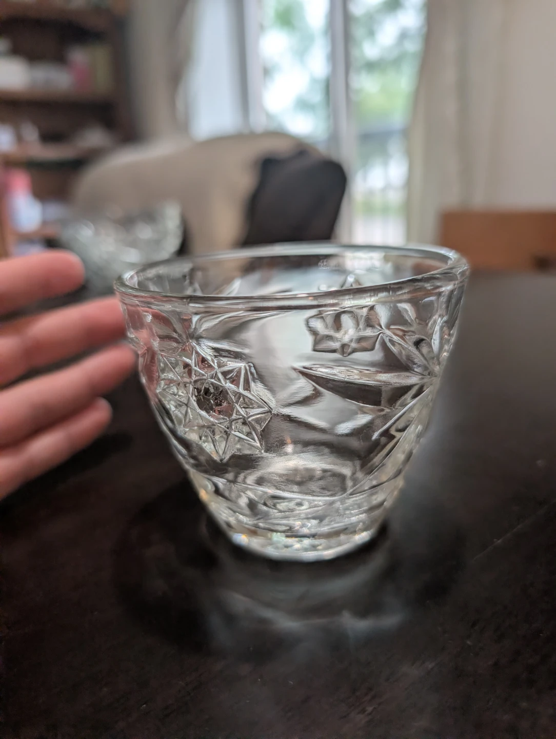 Clear Patterned Glass Cup