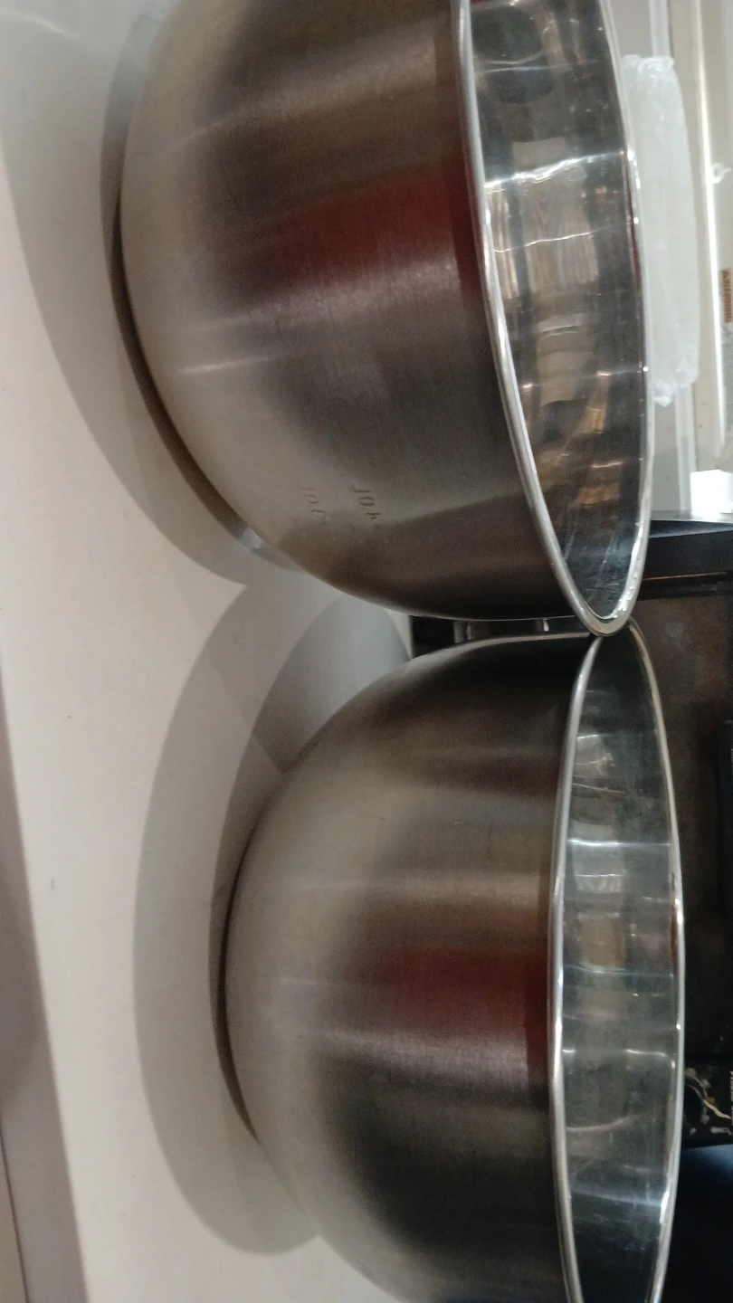 Set of Two Stainless Steel Mixing Bowls