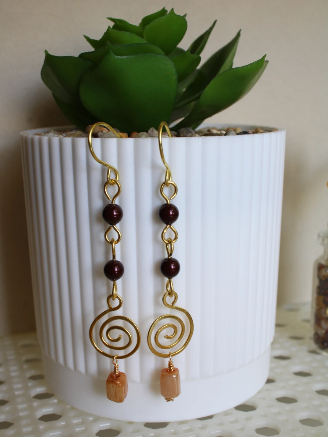 Gold and brown tone Earrings - Fall design