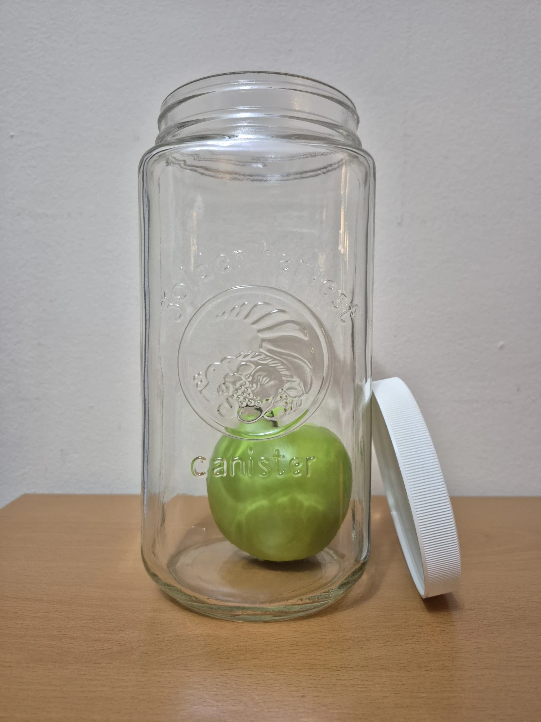 Vintage 2L Wide-Mouth Golden Harvest Cannister Jar: As-New! - photo 2
