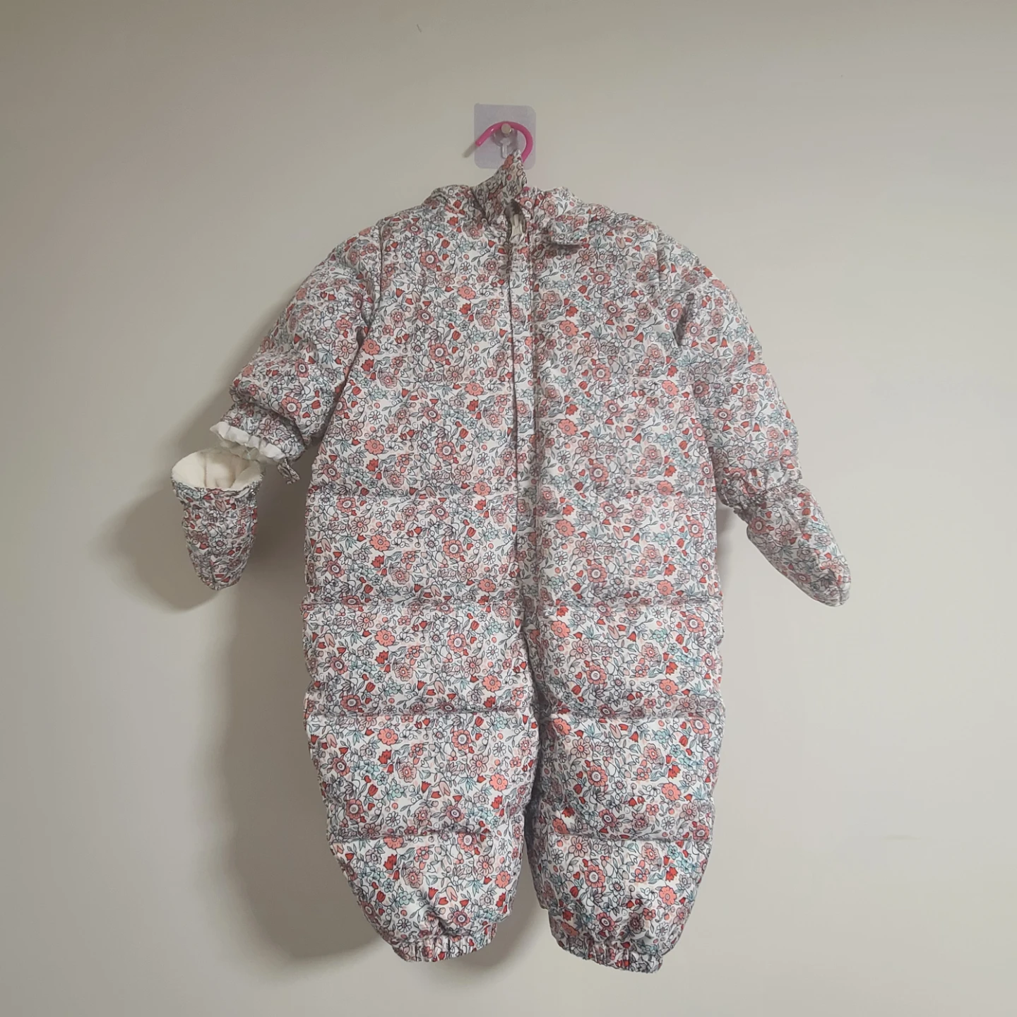 babyGap Floral Puffer Snowsuit 6-12 months