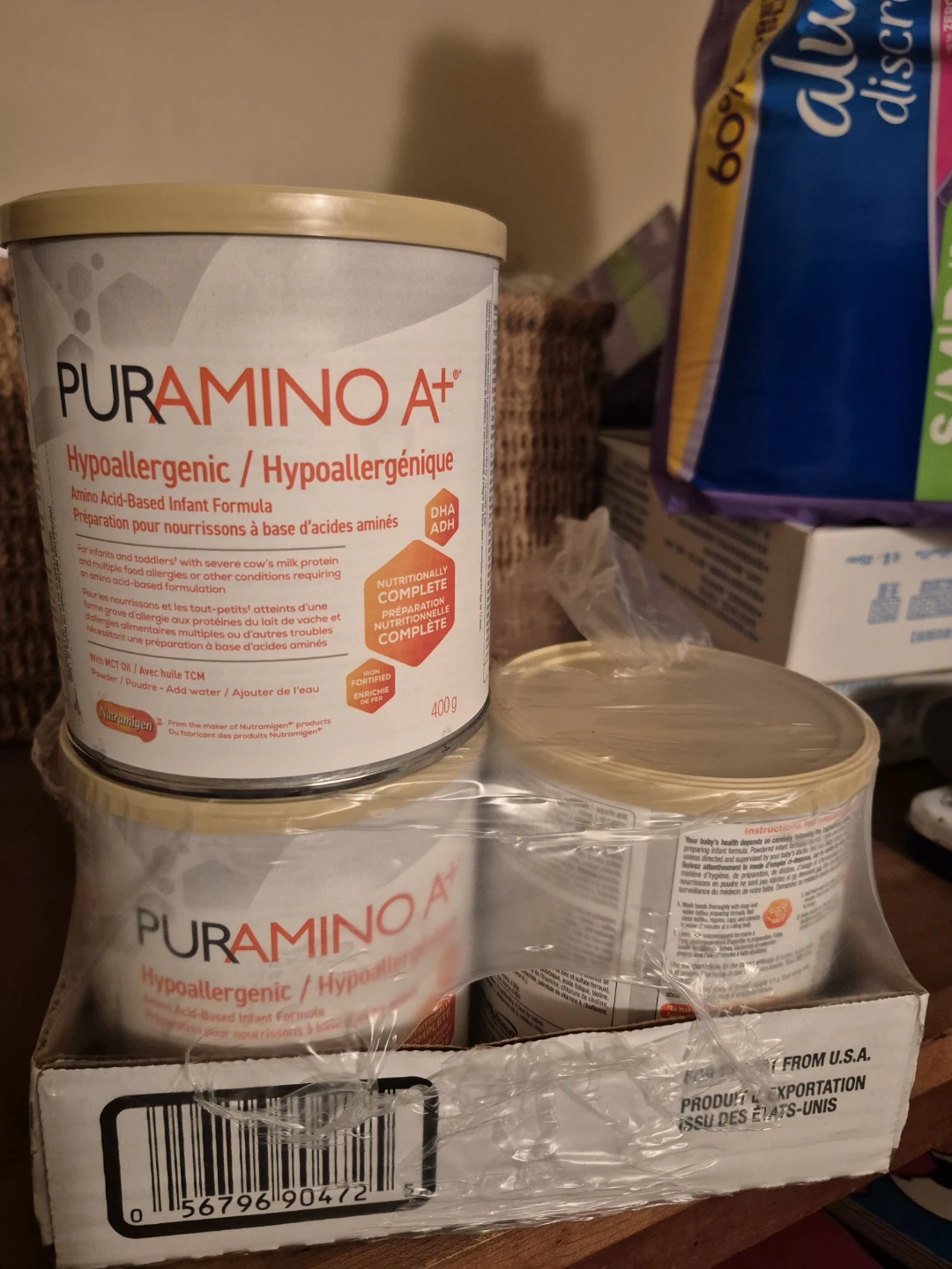 3 Cans PurAmino A+ Hypoallergenic Infant Formula
