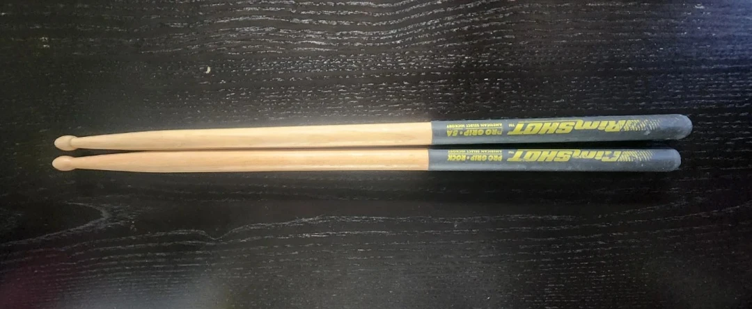 RimShot Pro Grip Drumsticks (5A and Rock)
