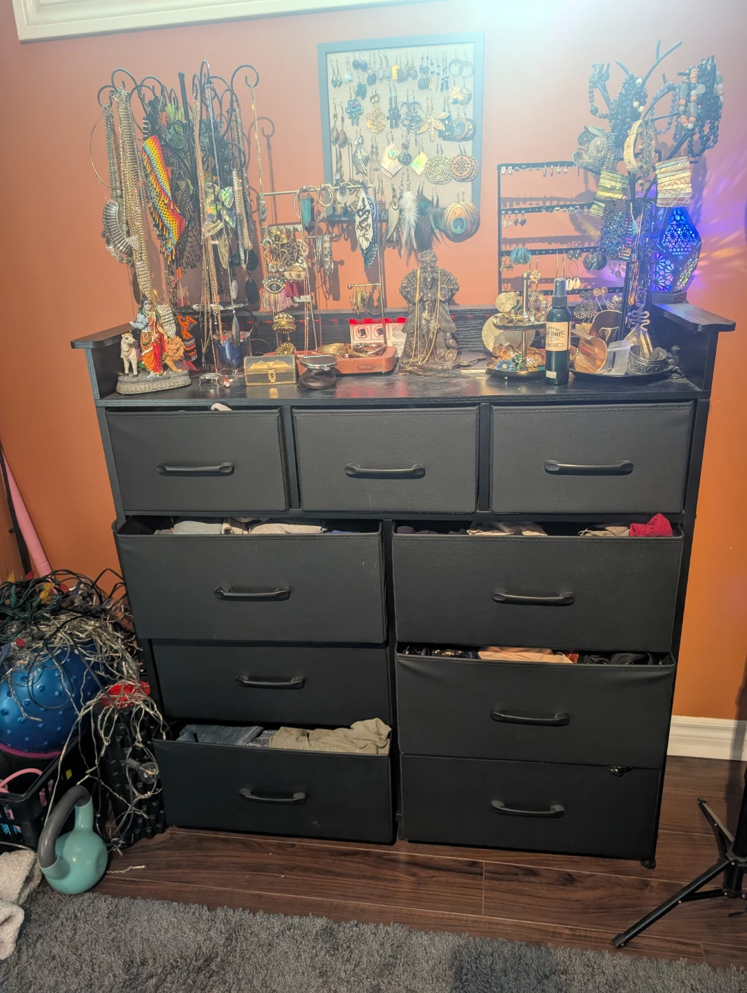 Black Fabric Drawer Dresser
