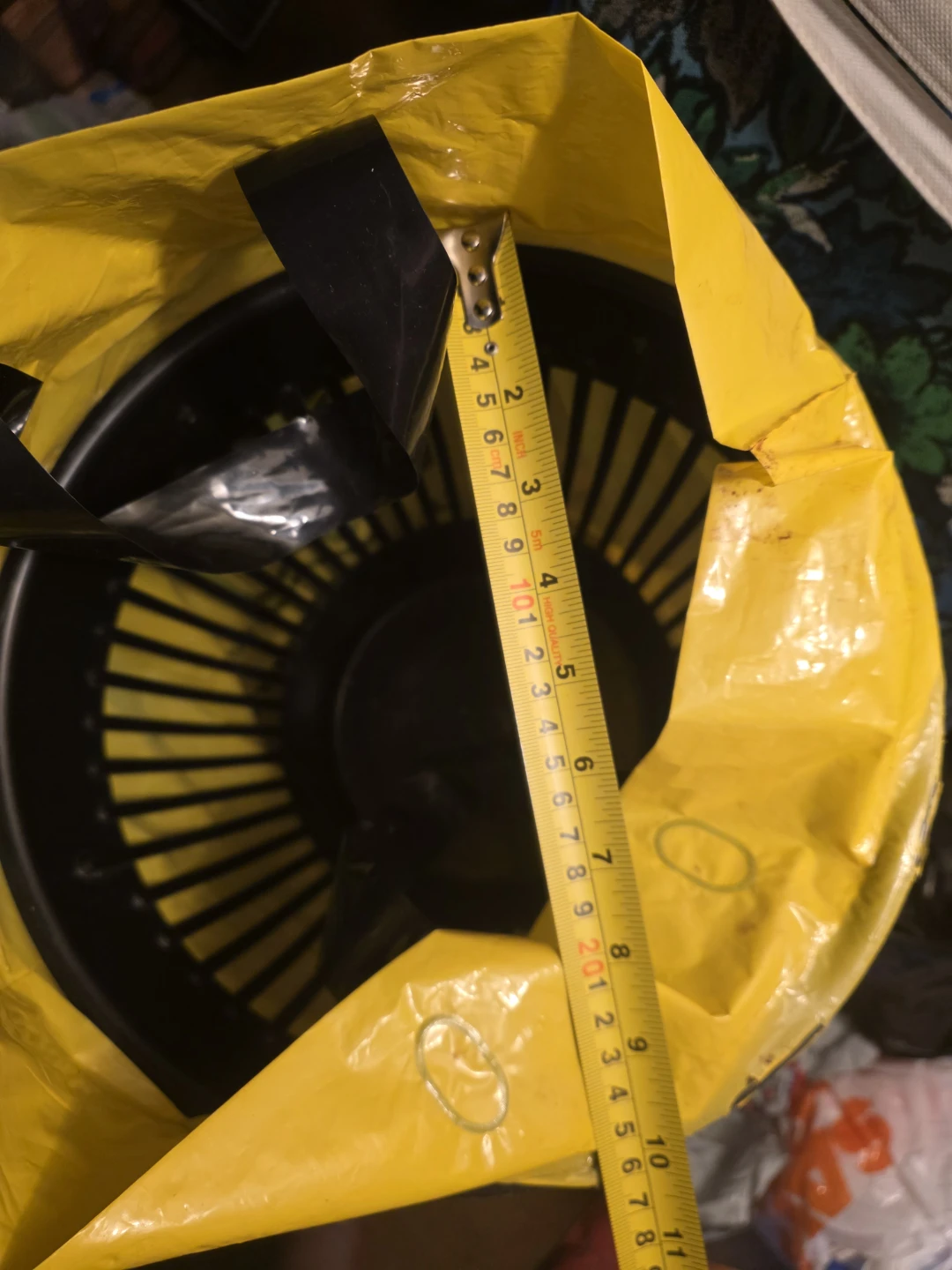 Black Circular Wastebasket