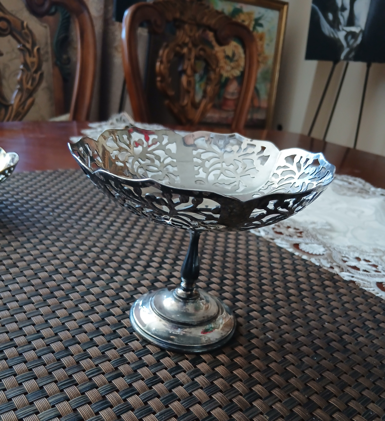Silver-plated pedestal candy dish - photo 3