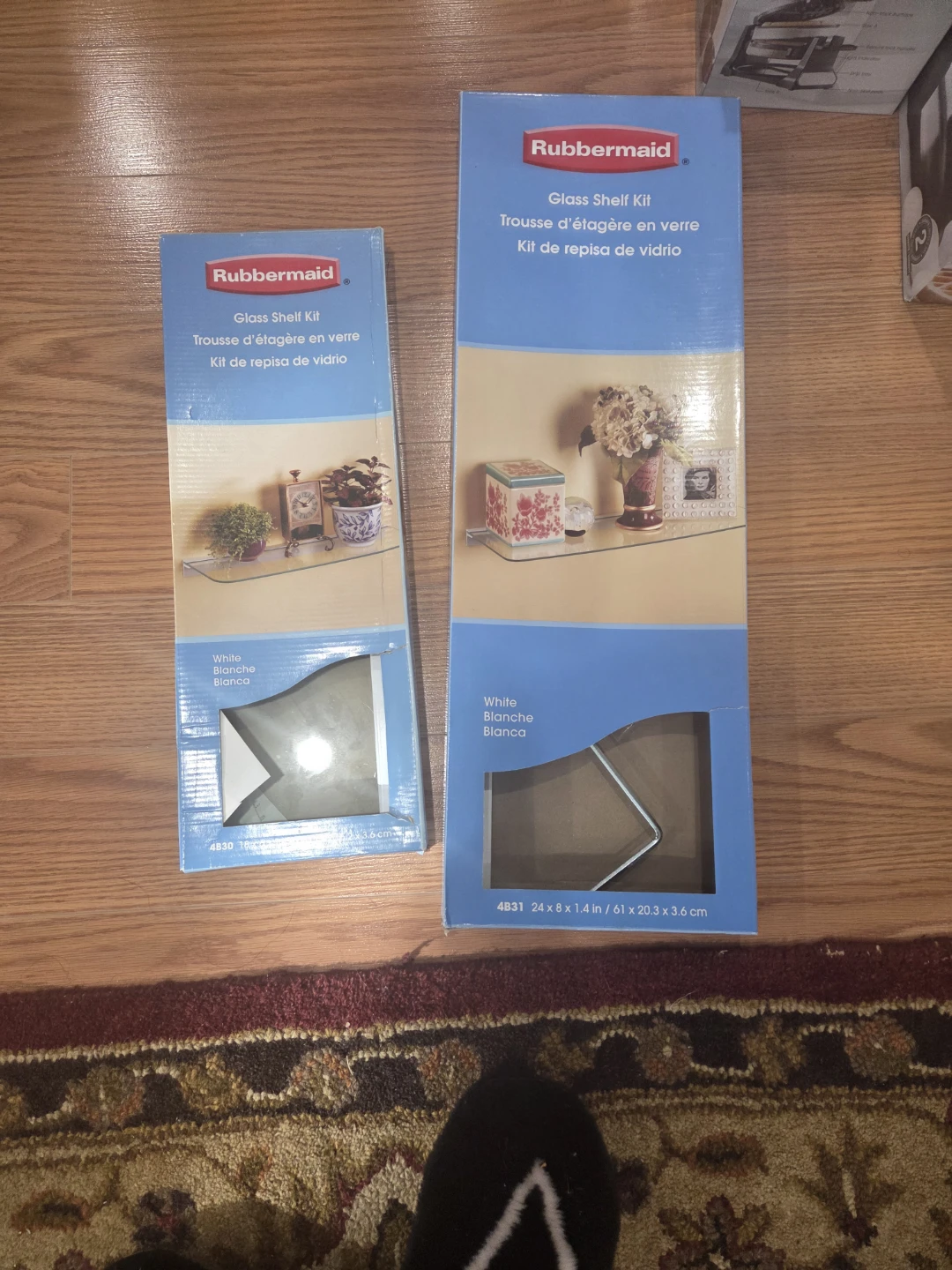 Two Rubbermaid Glass Shelf Kits