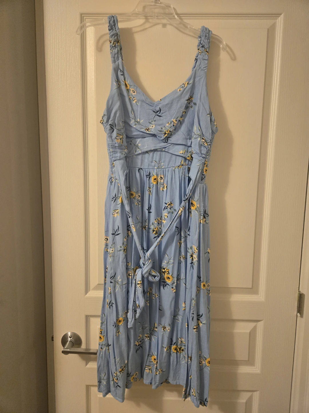 Blue Floral Midi Dress