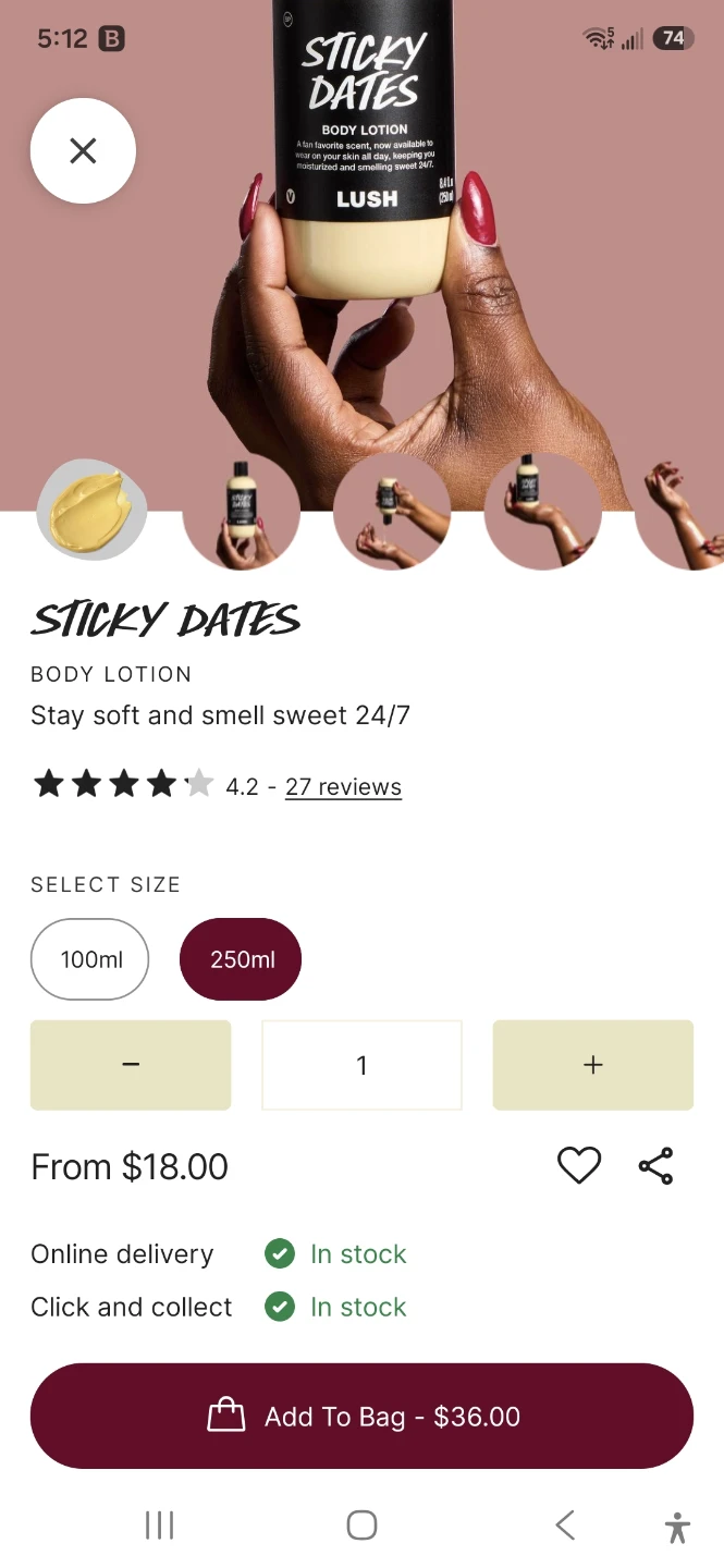 Lush Sticky Dates Body Lotion