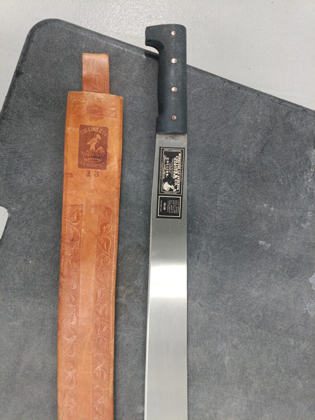 Vintage Collins & Co. Legitimus Machete with Leather Sheath