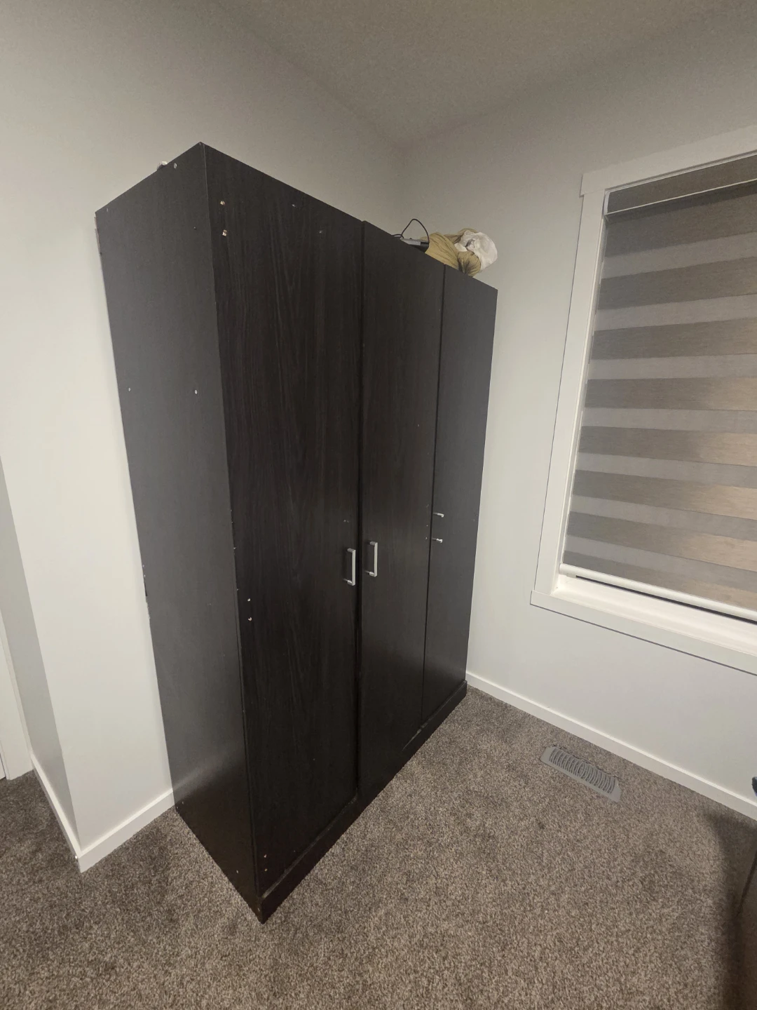 Dark Brown Three-Door Wardrobe