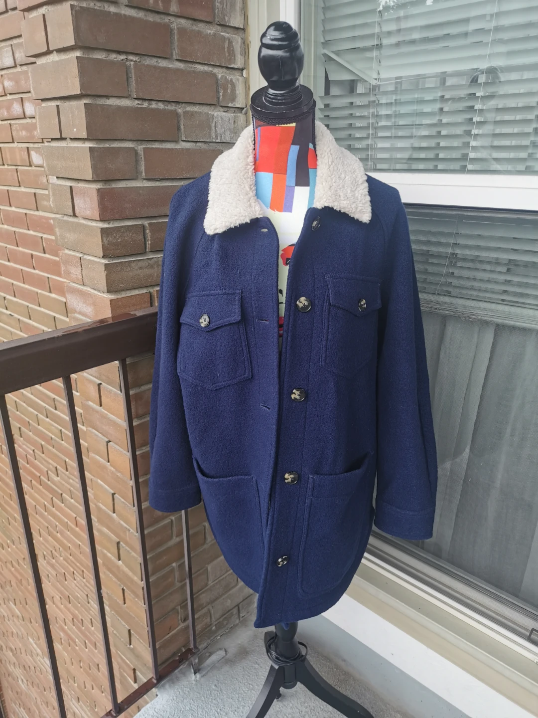 Aritzia Wilfred Free Pacific Merino Wool Shirt Jacket - Navy M - photo 2