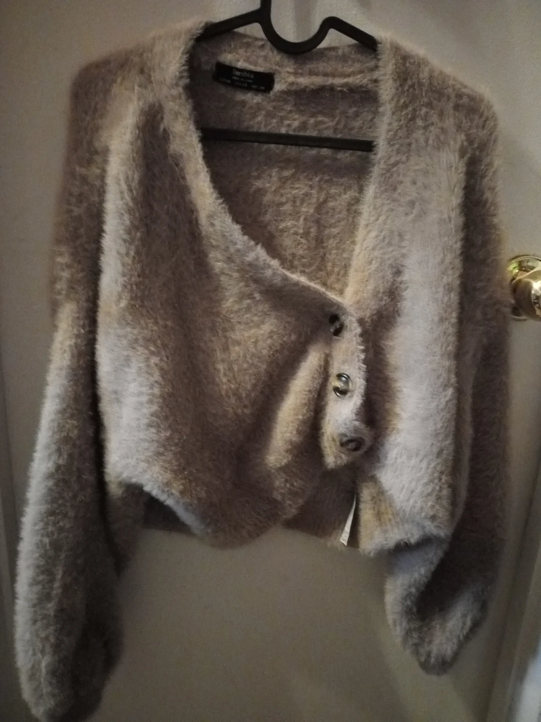Bershka fuzzy button-up cardigan - XS