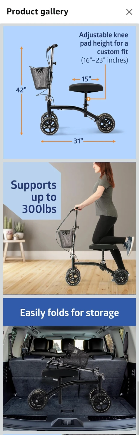Medline Knee Walker- NEW - photo 5
