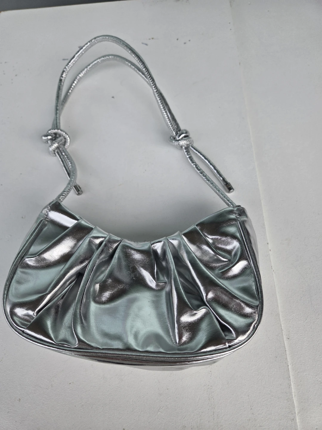 Silver metallic shoulder bag - photo 3