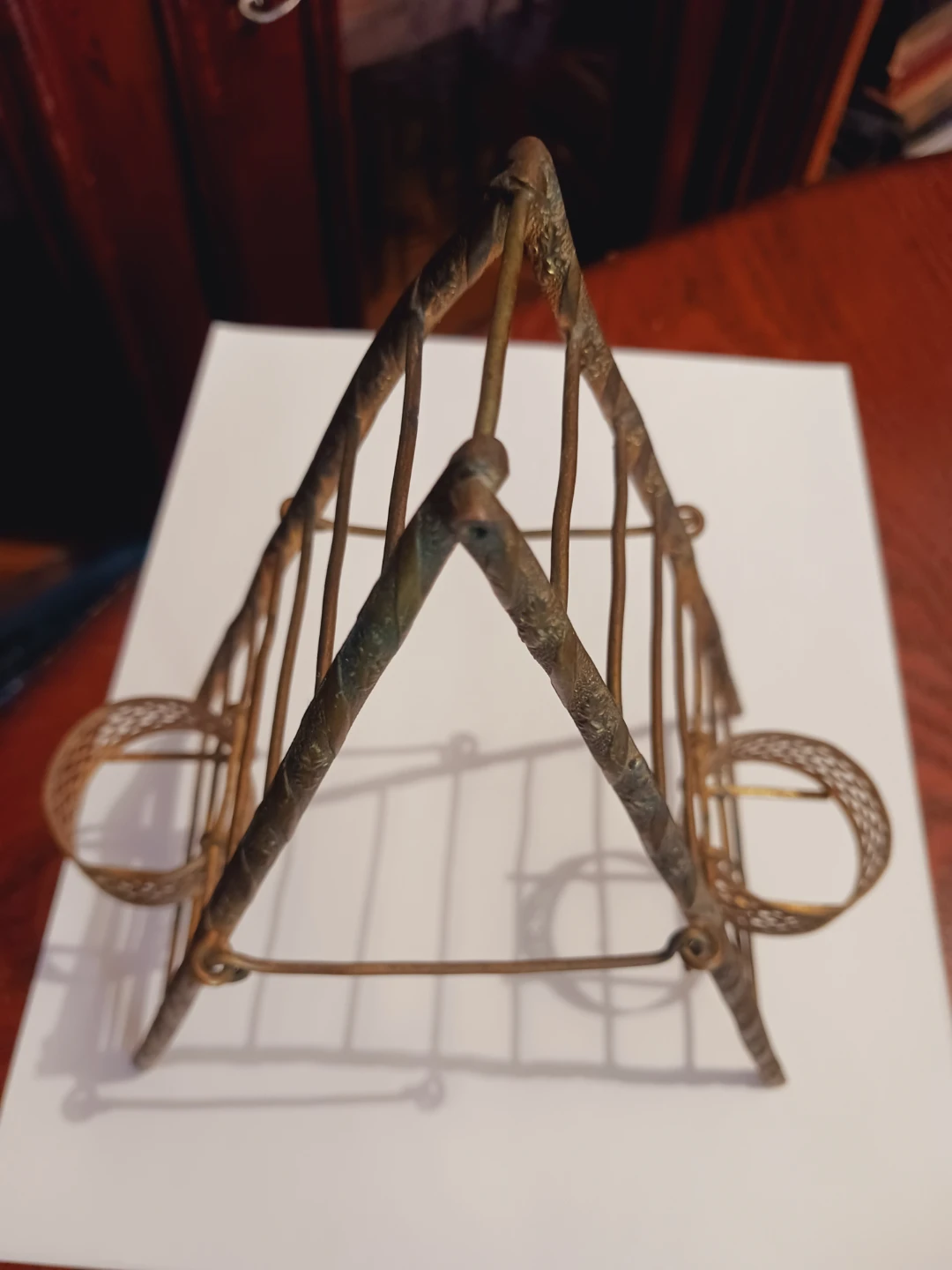Vintage Brass Miniature Ladder Candle Holder - photo 4