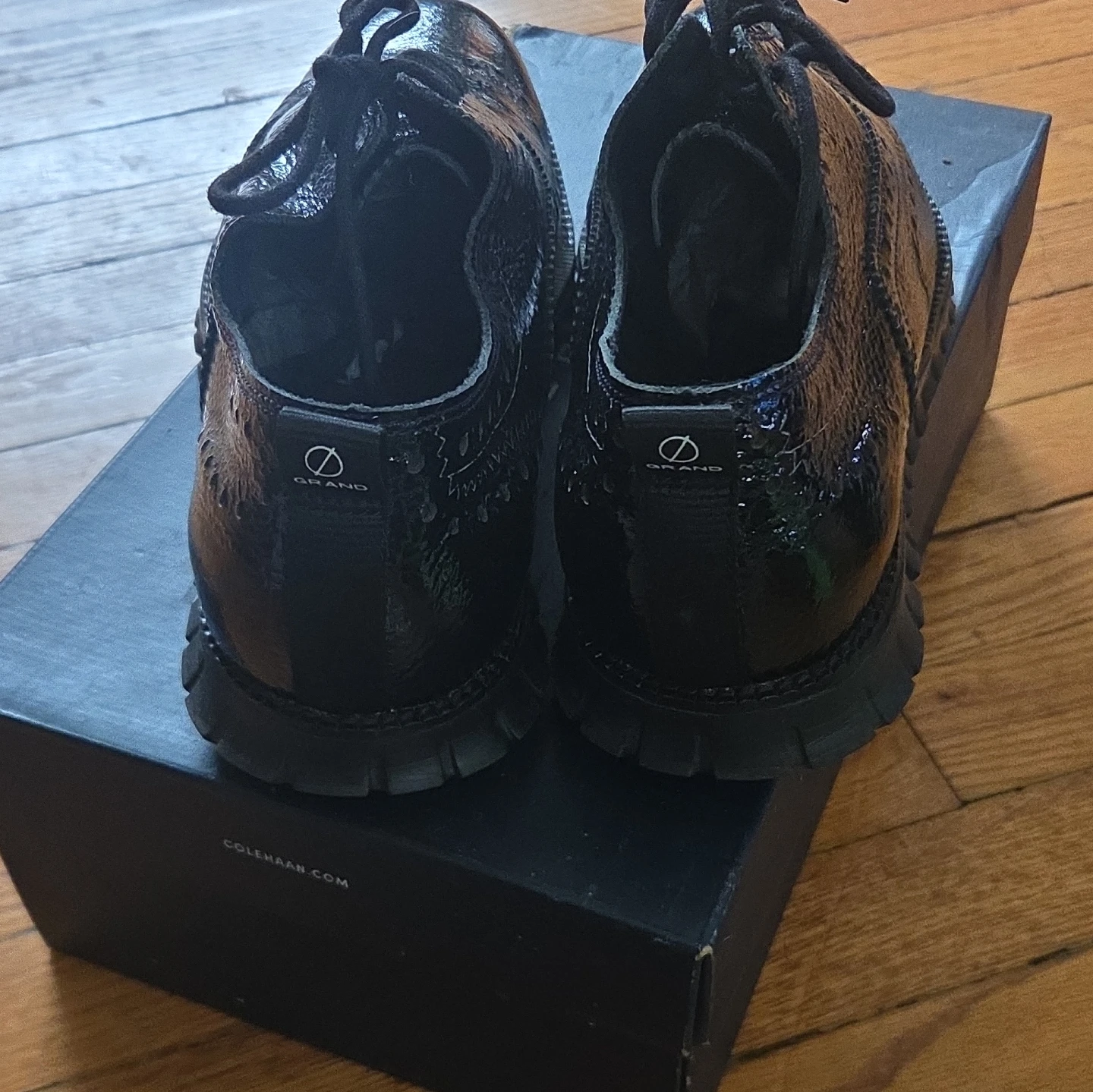 Cole Haan Black Patent Wingtip Oxford Shoes - photo 3