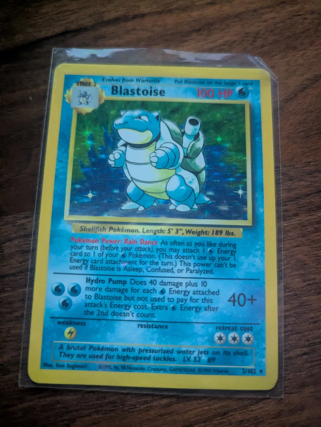 Blastoise Holo Pokemon Card 2/102
