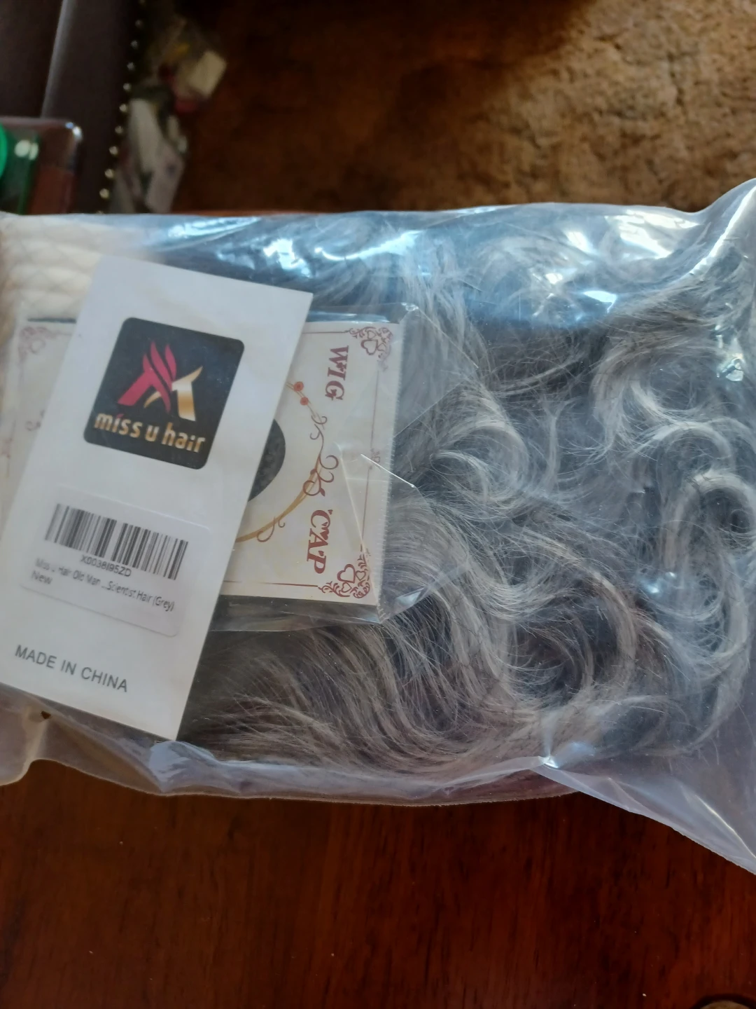 Miss U Hair Old Man Scientist Wig (Grey)