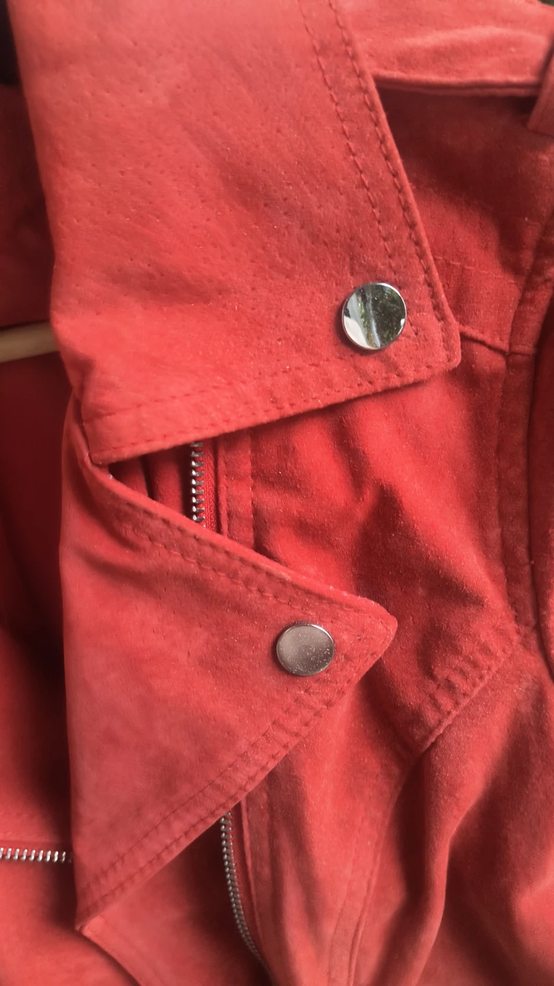 NEVER WORN Vero Moda Red Suede Moto Jacket - photo 5
