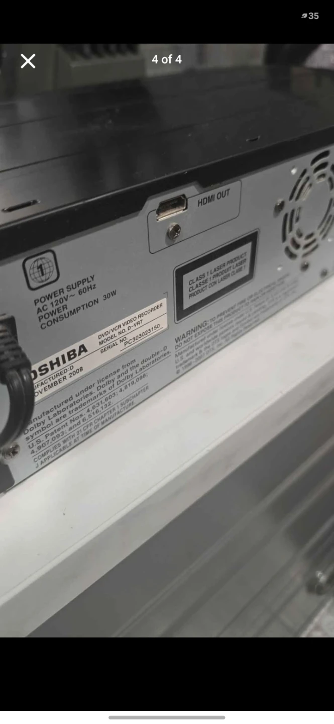 Toshiba D-VR7 DVD VCR Recorder - photo 3
